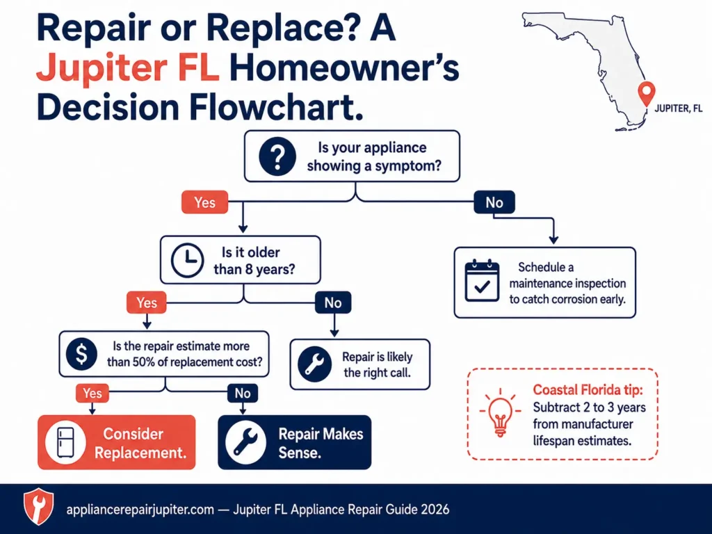 Decision flowchart for appliance repair