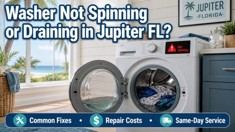 Washer not spinning or draining in Jupiter FL